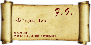Fürjes Iza névjegykártya